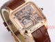 Super Clone Cartier Santos Dumont Skeleton Rose Gold Brown Band Micro Rotor (4)_th.jpg